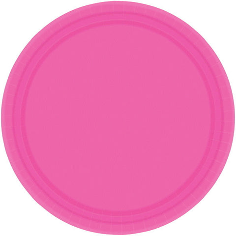 PAPER PLATE BRIGHT PINK   8.5"    20CNT