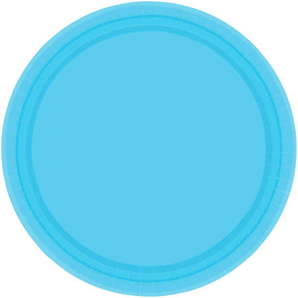 PAPER PLATE CARIBBEAN BLUE  8.5"   20CNT
