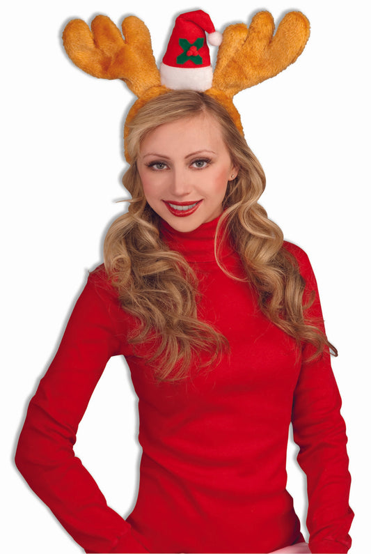 ANTLER HEADBAND W/ SANTA HAT