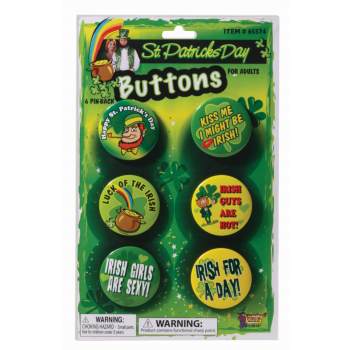 ST PATTYS DAY BUTTON SET, 6PCS