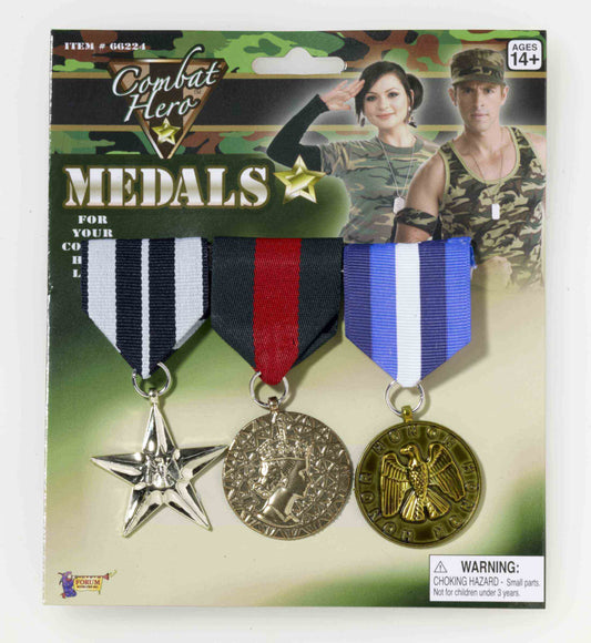 Combat Hero Medals - 3ct.