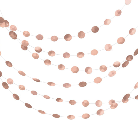 ROUND GLITTER STRING DECORATIONS ROSE GOLD