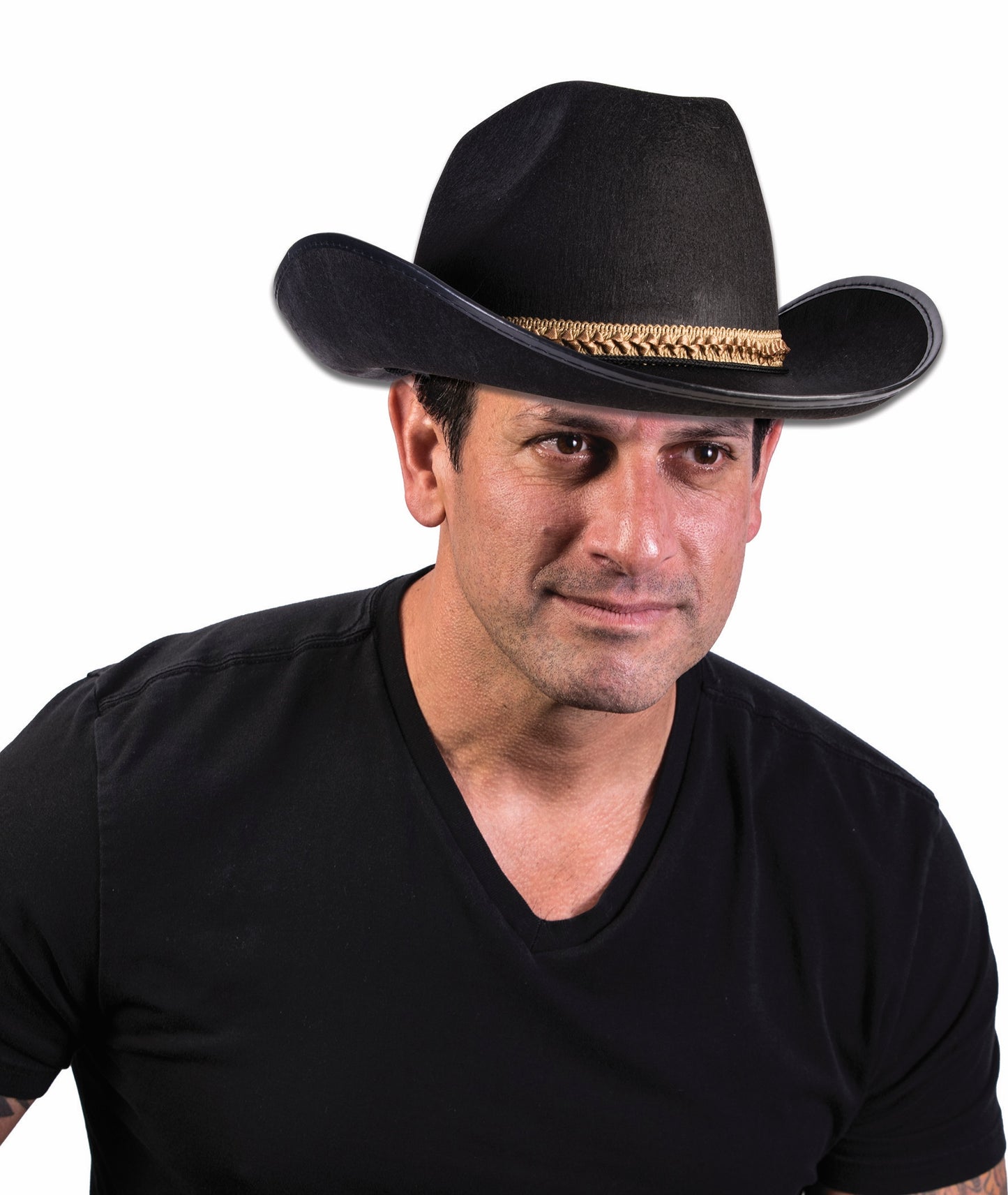 BLACK COWBOY HAT W/ BAND
