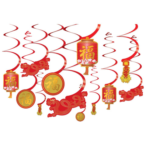 CHINESE NEW YEAR SWIRL DECORATIONS