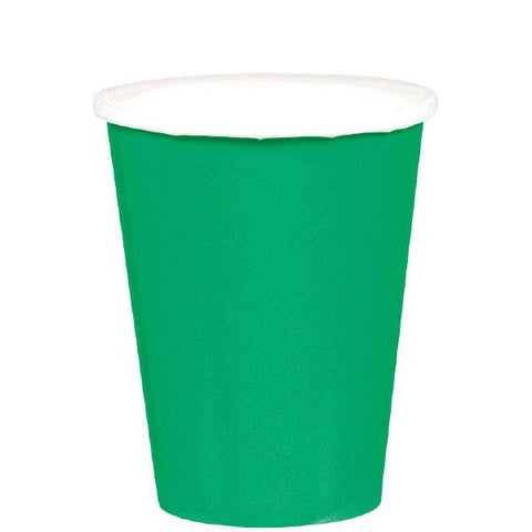 HOT / COLD PAPER CUPS - FESTIVE GREEN  9OZ   20 COUNT