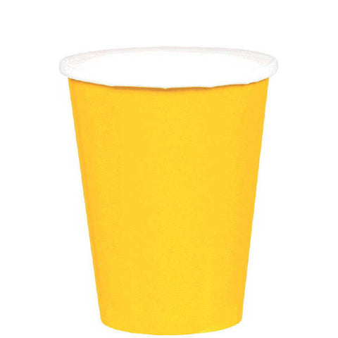 HOT / COLD PAPER CUPS - SUNSHINE YELLOW  9OZ  20 COUNT