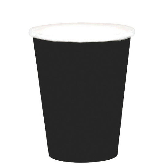 HOT / COLD PAPER CUPS - JET BLACK  9OZ   20 COUNT