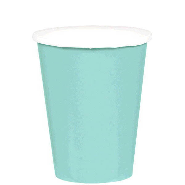 HOT / COLD PAPER CUPS - ROBIN'S EGG BLUE   9OZ   20 COUNT