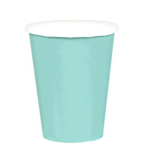 HOT / COLD PAPER CUPS - ROBIN'S EGG BLUE   9OZ   20 COUNT