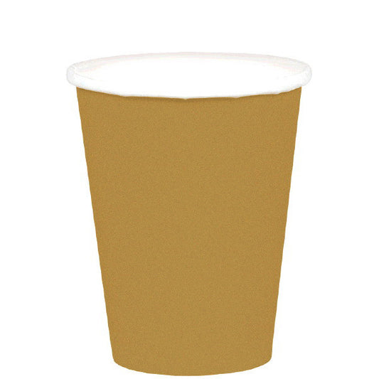 HOT / COLD PAPER CUPS - GOLD   9OZ     20 COUNT