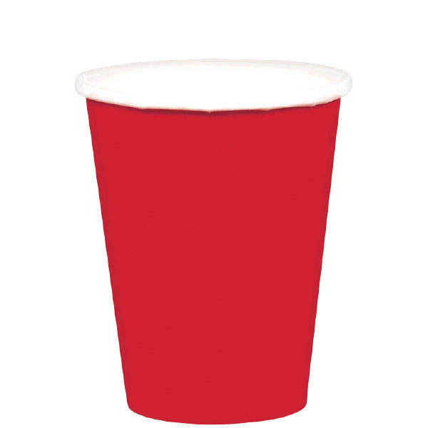 HOT / COLD PAPER CUPS - APPLE RED    9OZ