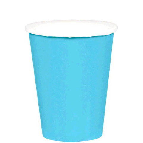 HOT / COLD PAPER CUPS - CARIBBEAN BLUE   9OZ   20 COUNT