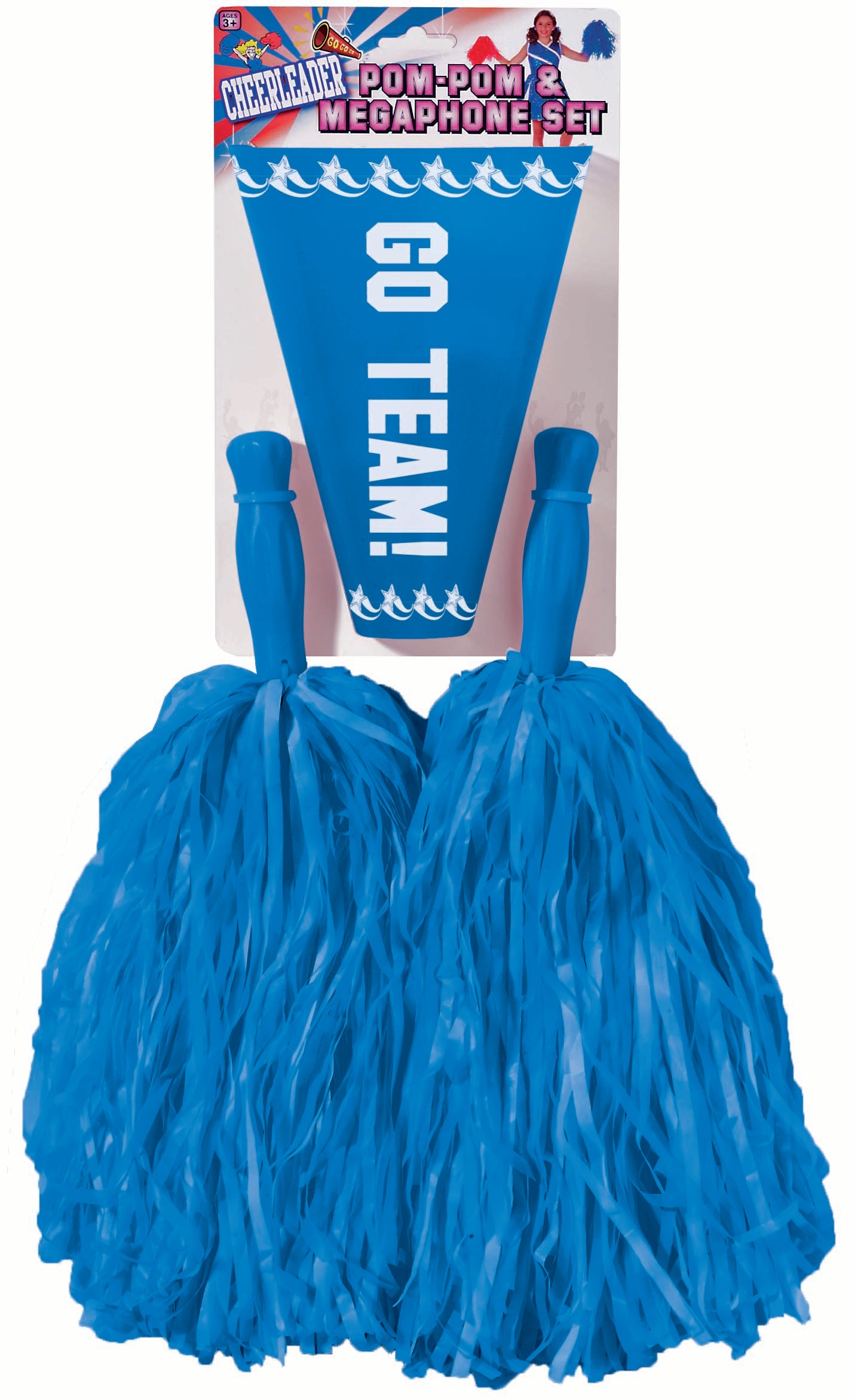 Blue Pom Pom & Megaphone Set