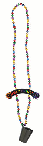 Gay Pride Necklace with Shotglass