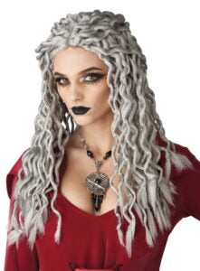 GREY CRINKLE DREADS WIG