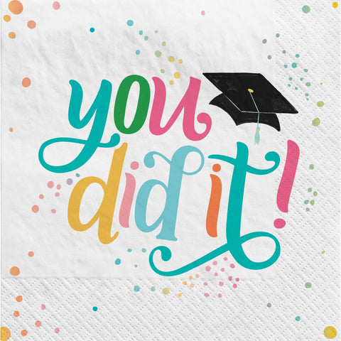 Follow Your Dreams "You Did It!" Graduation Beverage Napkins