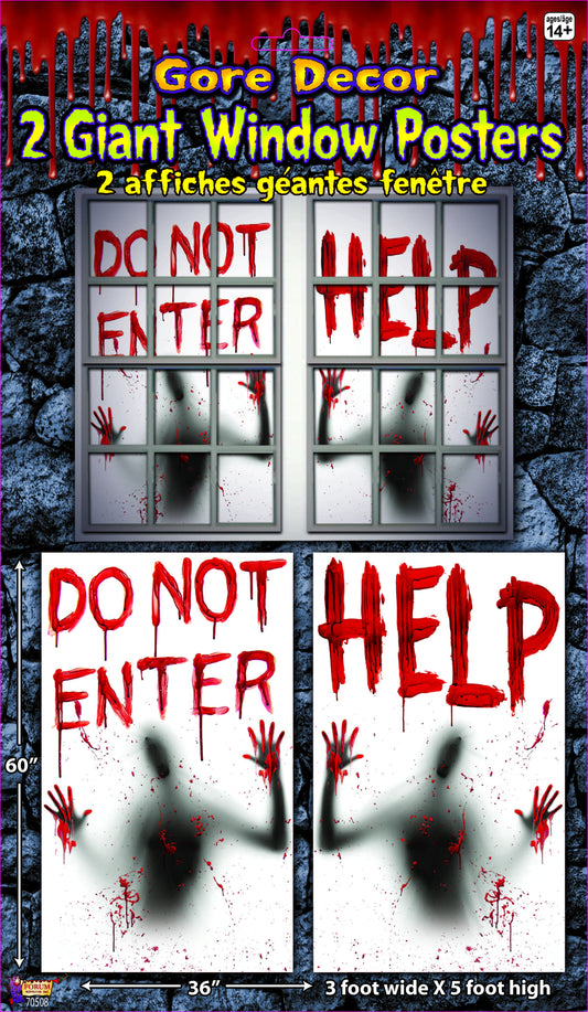 Giant Bloody Window Posters - 2ct.
