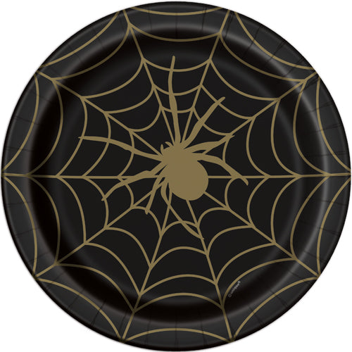 SPIDER WEB HALLOWEEN PAPER PLATES 9"   8CT