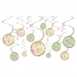 FROM MISS TO MRS HANGING SWIRL DECORATIONS 12CT