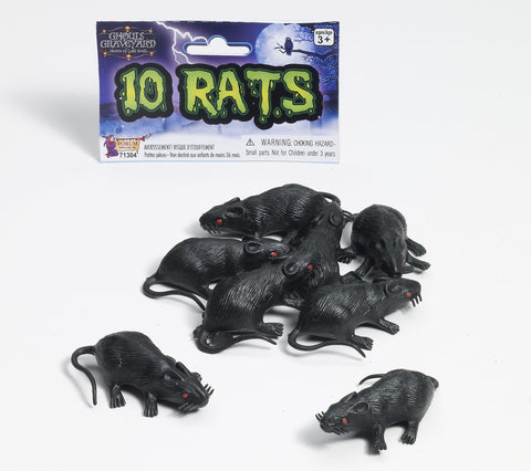 BAG OF 10 RATS PLASTIC