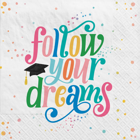 Follow Your Dreams Graduation Luncheon Napkins
