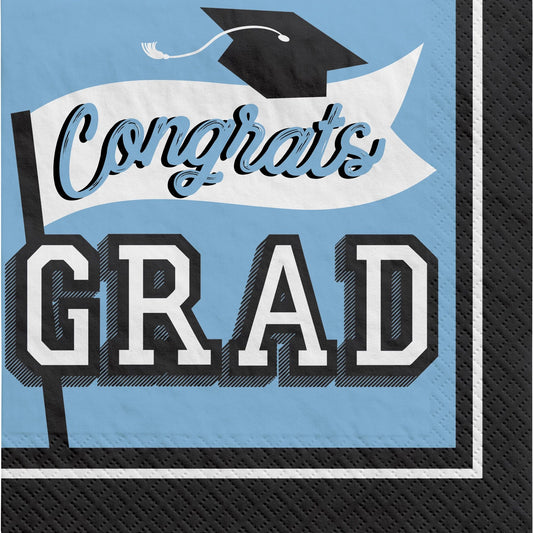 Powder Blue Congrats Grad Luncheon Napkins