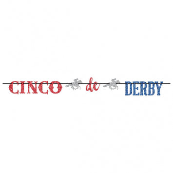 Cinco De Derby Ribbon Letter Banner