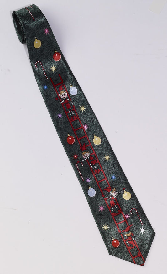 DECORATING ELVES CHRISTMAS TIE