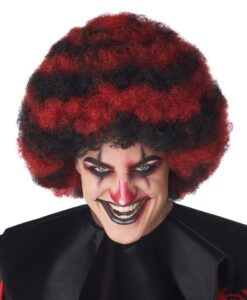 SPIRAL RED AND BLACK CLOWN WIG