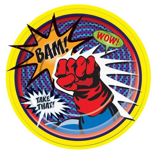 Superhero Action 9" Paper Plates - 8ct.