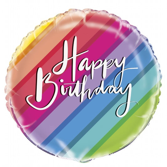 RAINBOW HAPPY BIRTHDAY 18" MYLAR BALLOON