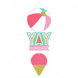 Wooden "Yay Summer!" Beach Ball Sign