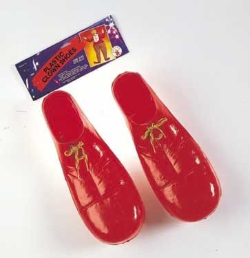 ADULT RED CLOWN SHOES - PLASTIC
