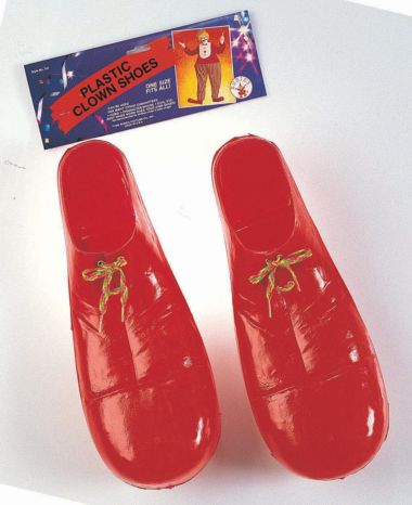 CHILD RED CLOWN SHOES - PLASTIC
