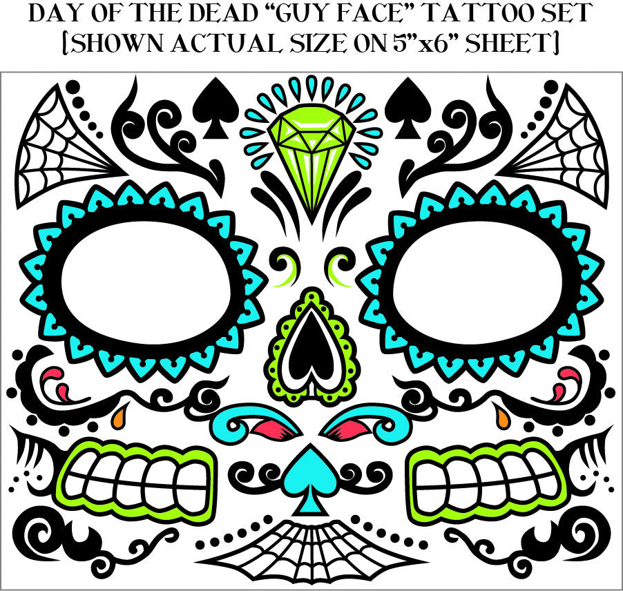 DAY OF THE DEAD TATTOOS 1 SET/PKG