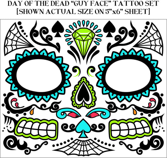 Day of the Dead "Male" Face Tattoo