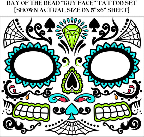 DAY OF THE DEAD TATTOOS 1 SET/PKG