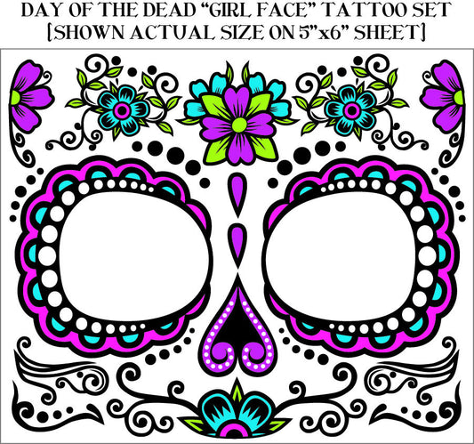 Day of the Dead "Female" Face Tattoo