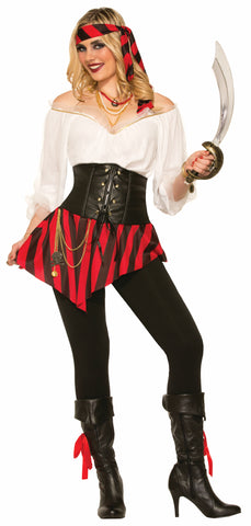 PIRATE CORSET BELT W/ ATTACHED SKIRT  ADULT