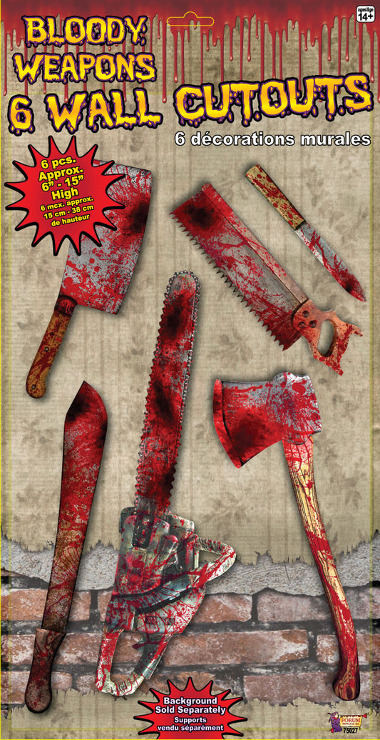 Bloody Weapon Cutouts - 6ct.