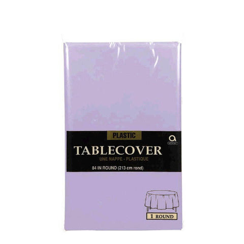 Lavender Round Plastic Table Cover- LAVENDER