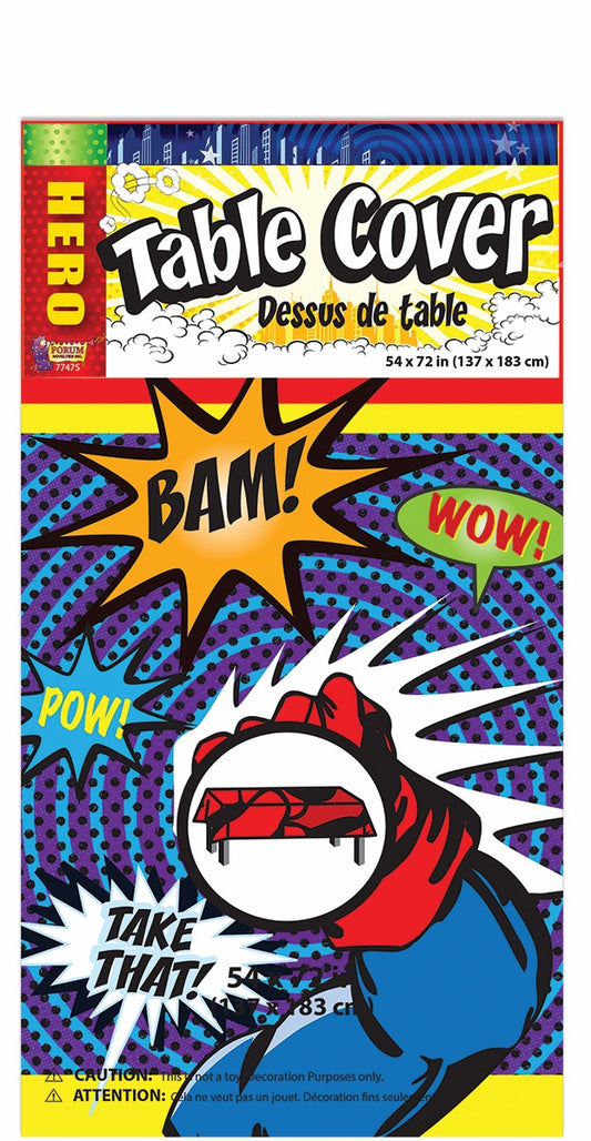 Superhero Action Plastic Tablecover