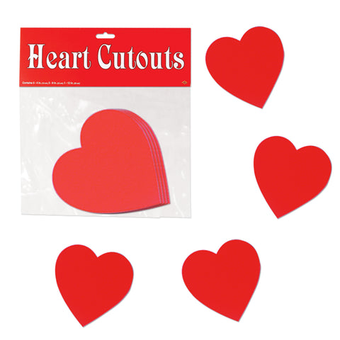 CUTOUT - HEARTS 10 CT/PKG  4"