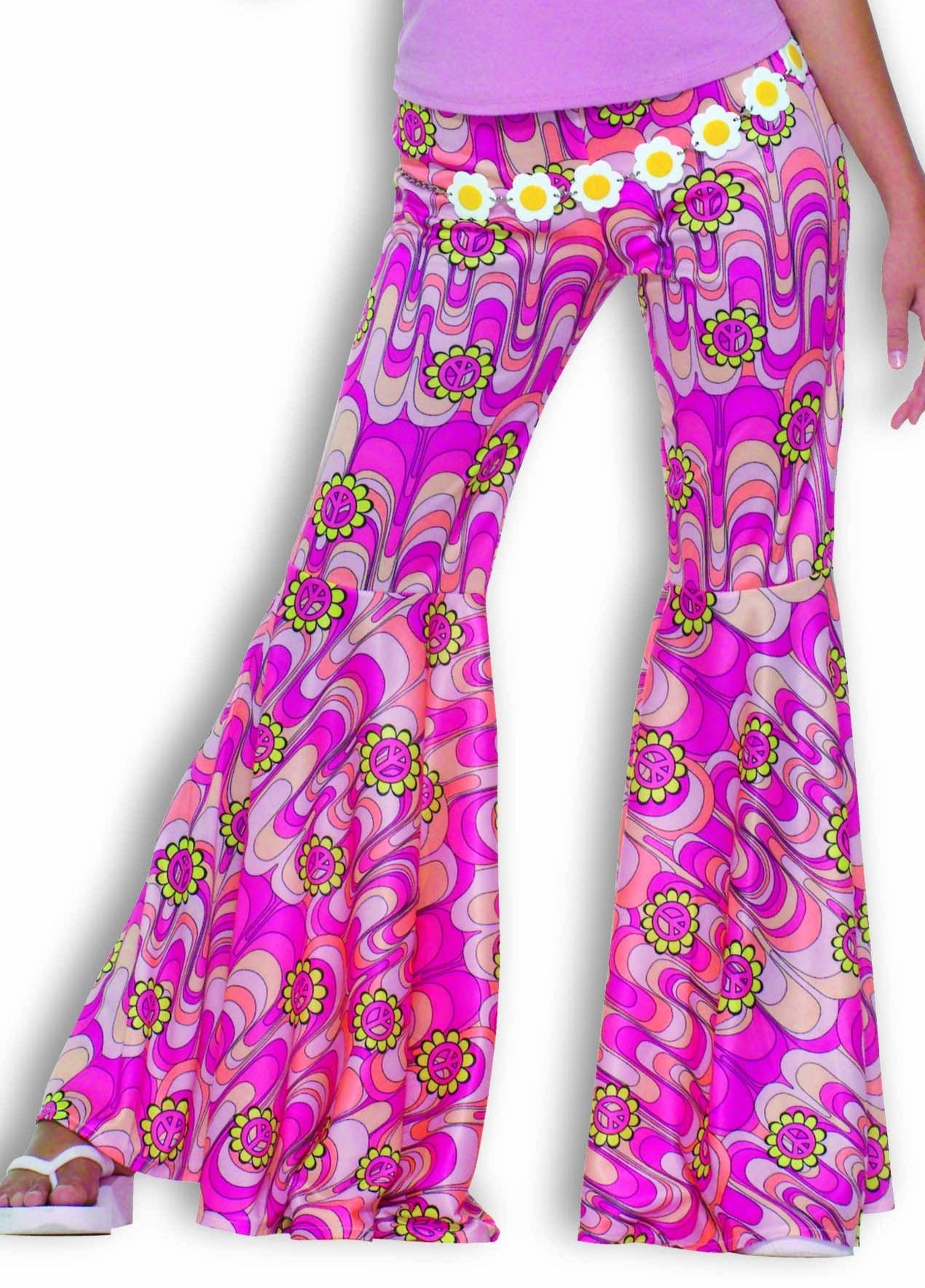 Flower Power Bell Bottom Pants - Adult Size
