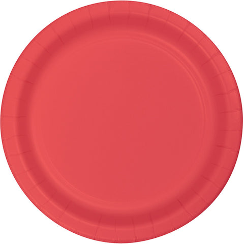 CORAL 7" PAPER PLATES