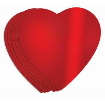 RED METALLIC HEART CUTOUTS 8CT