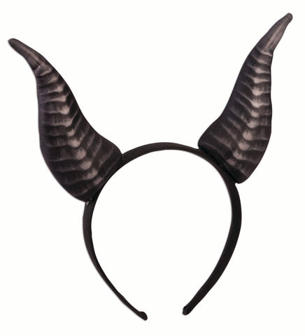 Black Plush Demon Horns on Headband