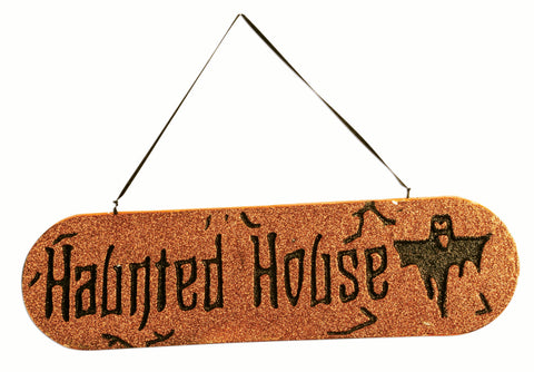 Glitter Haunted House Sign