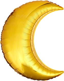 GOLD MOON SHAPE MYLAR BALLOON
