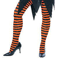 ORANGE AND BLACK STRIPED TIGHTS - ADULT